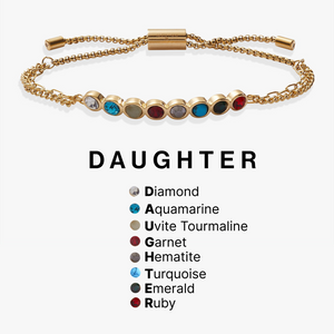 Daughter Hidden Message Acrostic Bolo Bracelet