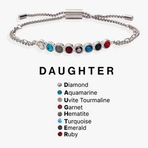 Daughter Hidden Message Acrostic Bolo Bracelet