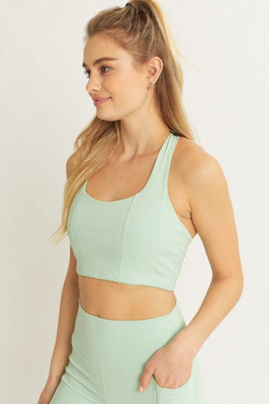 Activewear Crop Halter Back Detail Top Love Tree 