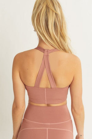 Activewear Crop Halter Back Detail Top Love Tree 