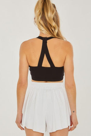 Activewear Crop Halter Back Detail Top Love Tree 