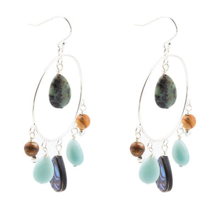 Ajo Abalone Sterling Silver Circle Earrings