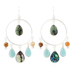 Ajo Abalone Sterling Silver Circle Earrings