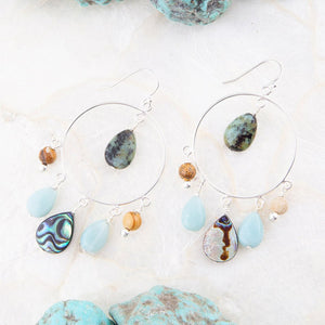 Ajo Abalone Sterling Silver Circle Earrings