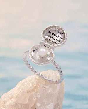 Salt + Sea 'Seashells Are Love Letters In The Sand' Locket Ring