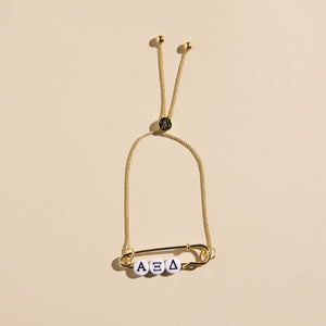 Alpha Xi Delta Sorority Safety Pin Bracelet - Officially Licensed
