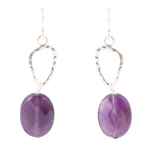 Amethyst and Sterling Silver Drop Earrings