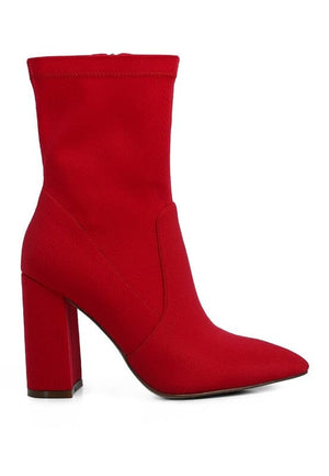 Ankle Lycra Block Heeled Boots Rag Company 