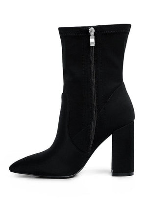 Ankle Lycra Block Heeled Boots Rag Company 