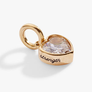 April 'Strength' Heart Birthstone Charm