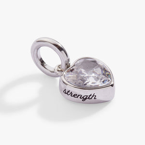 April 'Strength' Heart Birthstone Charm