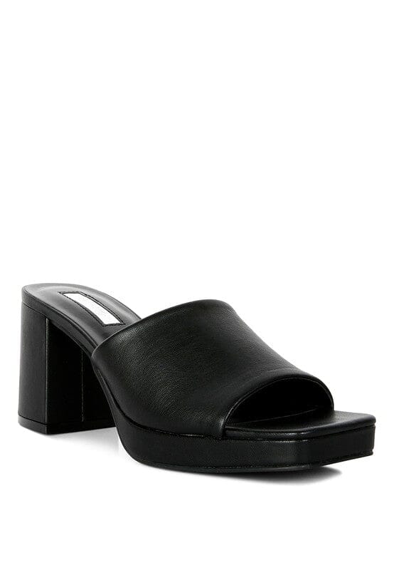 Artemisa Block Heel Slip On Sandals Rag Company Black 5 
