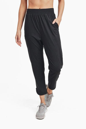 Athleisure Joggers with Curved Notch Hem Mono B Black S 