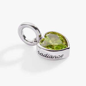 August 'Radiance' Heart Birthstone Charm
