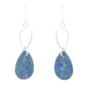 Azurite and Sterling Silver Drop Earrings