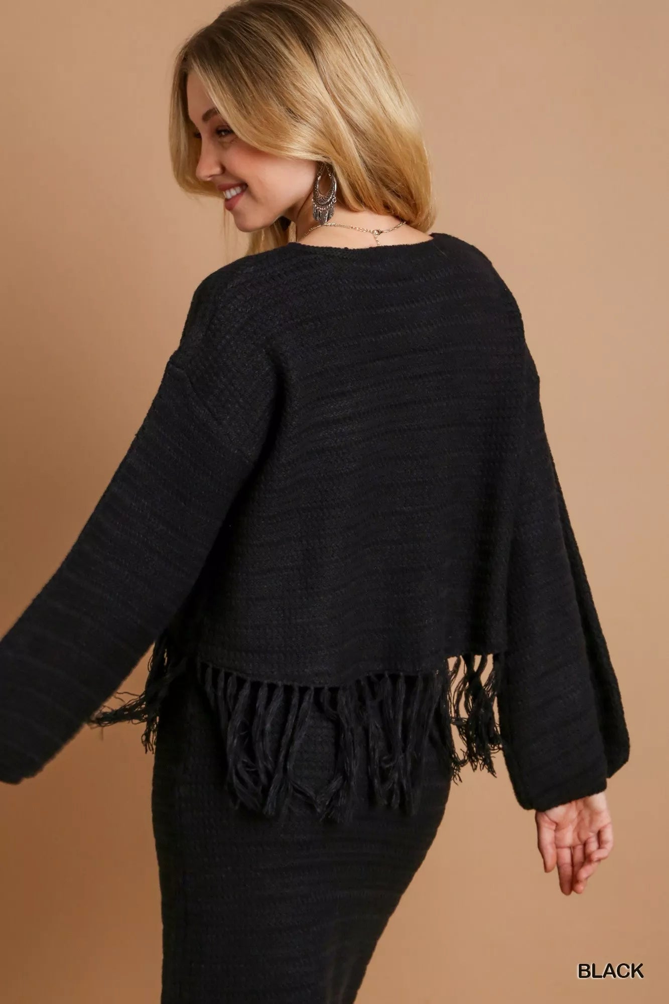 Crochet Knit Crop Top with Frey Hem - Knitted Belle Boutique