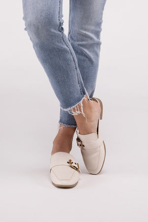 Chantal-S Buckle Backless Slides Loafer Shoes