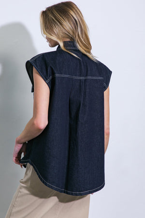 Let'S Just Relax Denim Top