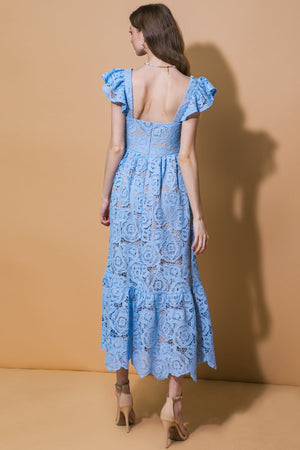 STILL THINKING LACE MIDI DRESS