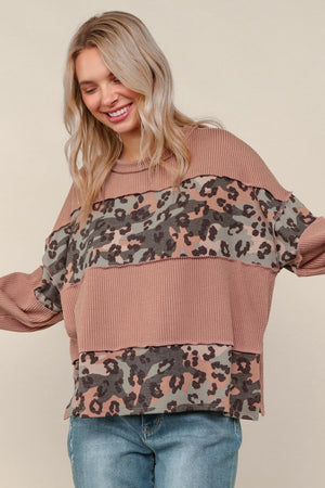 Soft and Rebellious Camo/Leopard Top