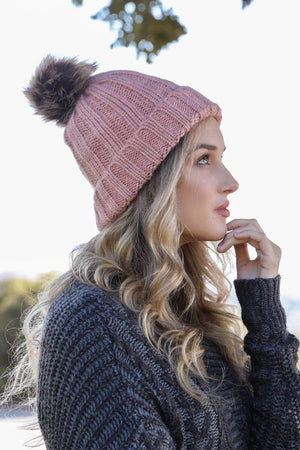 Basic Ribbed Pom Beanie Hats & Hair Leto Collection 