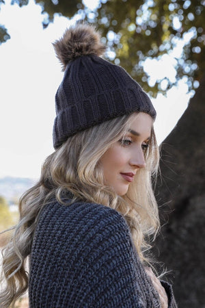 Basic Ribbed Pom Beanie Hats & Hair Leto Collection 