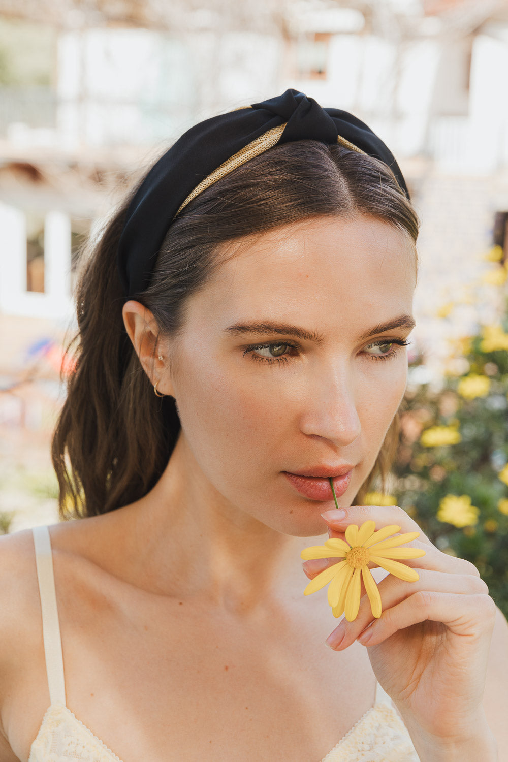 Basic Woven Top Knot Headband Accessories Black