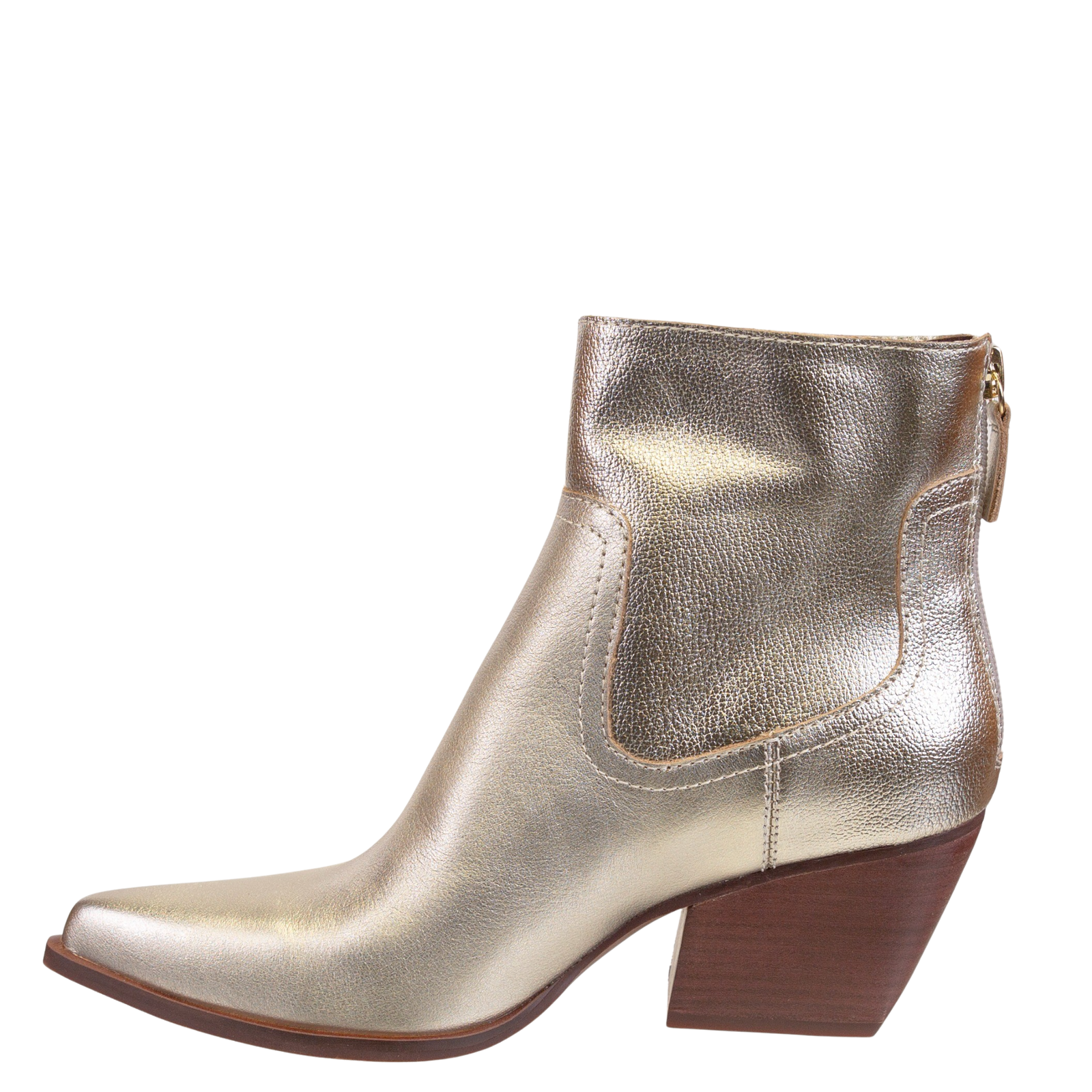 NAKED FEET - BATON in SOFT GOLD Heeled Ankle Boots