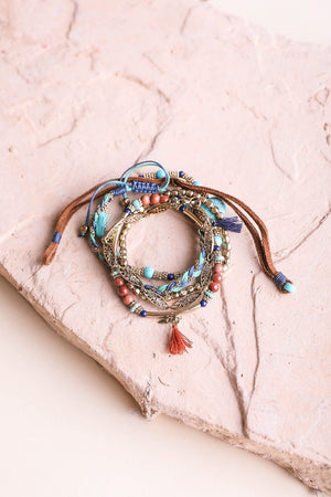 Beaded Suede Bracelet Jewelry Leto Collection Turquoise 