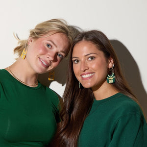 Bison Yellow North Dakota State University Football Jersey Earrings