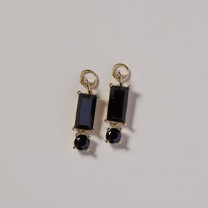 Black Crystal Baguette Charms