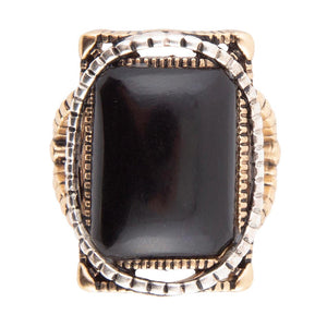 Black Onyx Mixed Metal Statement Ring