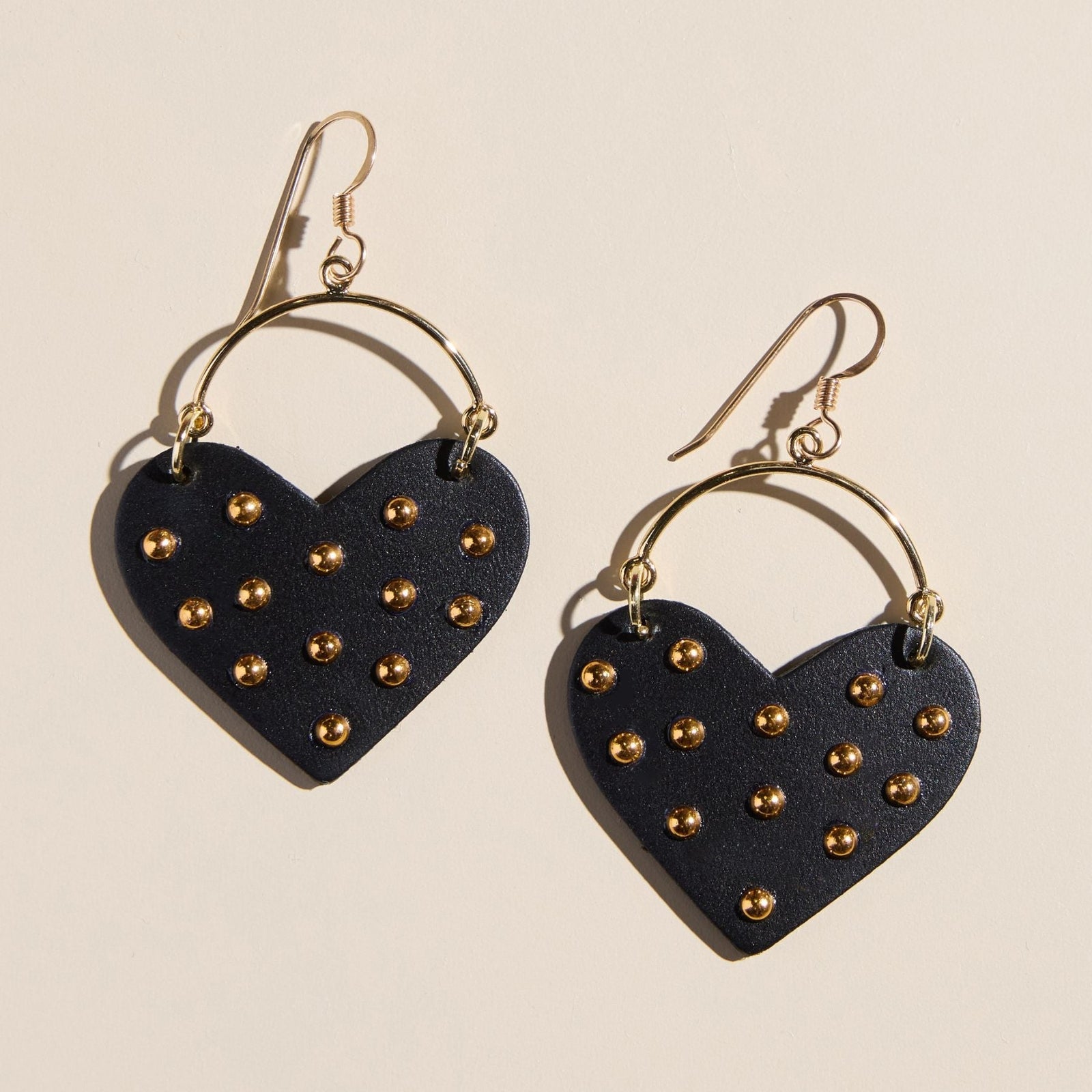 Black Studded Harlow Earrings