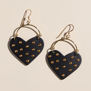 Black Studded Harlow Earrings
