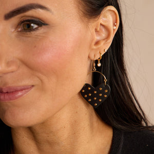 Black Studded Harlow Earrings