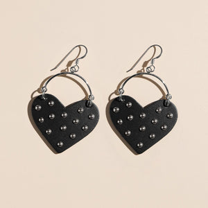 Black Studded Harlow Earrings