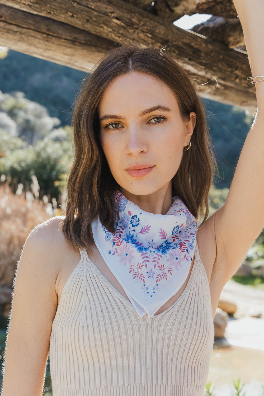 Blissful Bloom Floral Bandana Bandanas Mustard
