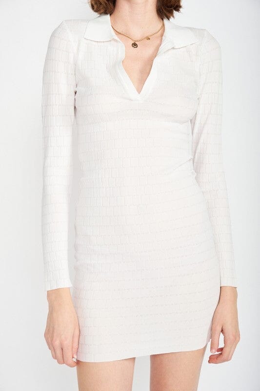 BODYCON COLLARED MIN DRESS Emory Park OFF WHITE S 