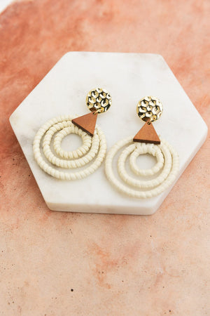 Bohemian Dream Rattan Circle Drop Earrings Jewelry Leto Collection 