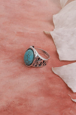 Bohemian Oval Cut Turquoise Ring Jewelry Leto Collection 
