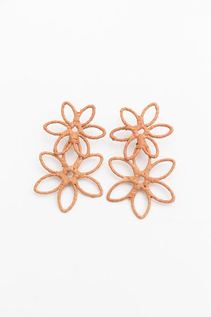 Boho Bloom Raffia Drop Earrings Jewelry Leto Collection 