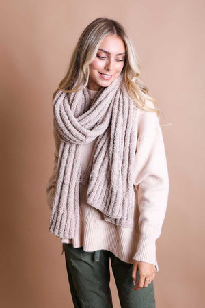 Boucle Vertical Knit Scarf Scarves Leto Collection 