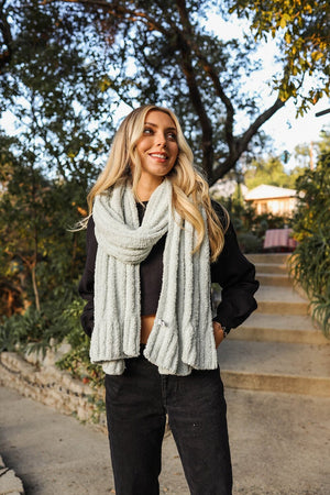 Boucle Vertical Knit Scarf Scarves Leto Collection 