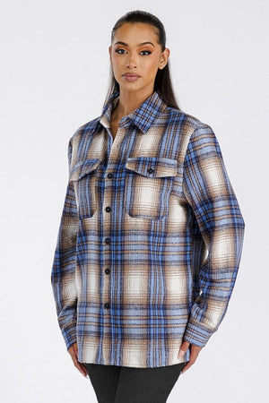 Boyfriend Oversized Soft Flannel Shacket WEIV 