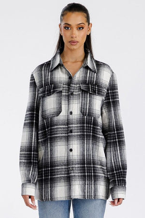 Boyfriend Oversized Soft Flannel Shacket WEIV 