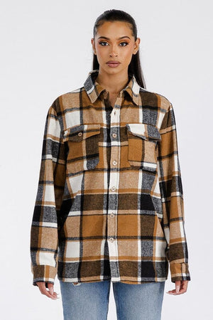 Boyfriend Oversized Soft Flannel Shacket WEIV 