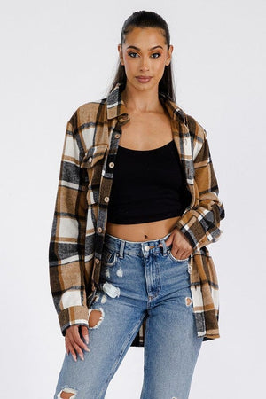 Boyfriend Oversized Soft Flannel Shacket WEIV 