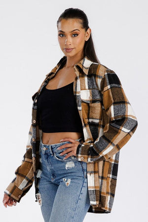 Boyfriend Oversized Soft Flannel Shacket WEIV 