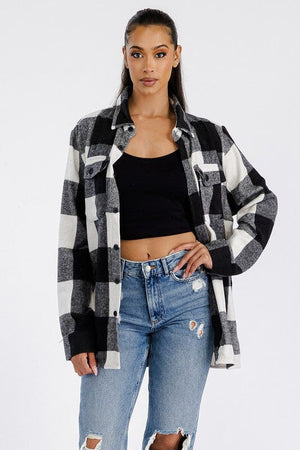 Boyfriend Oversized Soft Flannel Shacket WEIV 