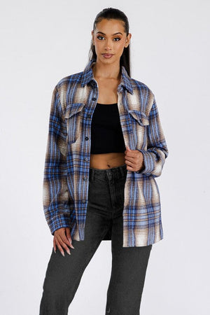 Boyfriend Oversized Soft Flannel Shacket WEIV 